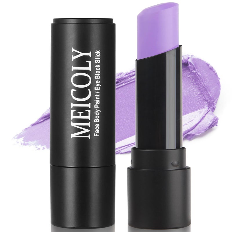 MEICOLY Light Purple Eye Black Stick,Waterproof Eye Black Baseball Softball Football Lacrosse,Lavender Violet Lilac Pale Purple Face Body Paint Stick for Halloween SFX Ursula Cosplay Makeup - Image 1