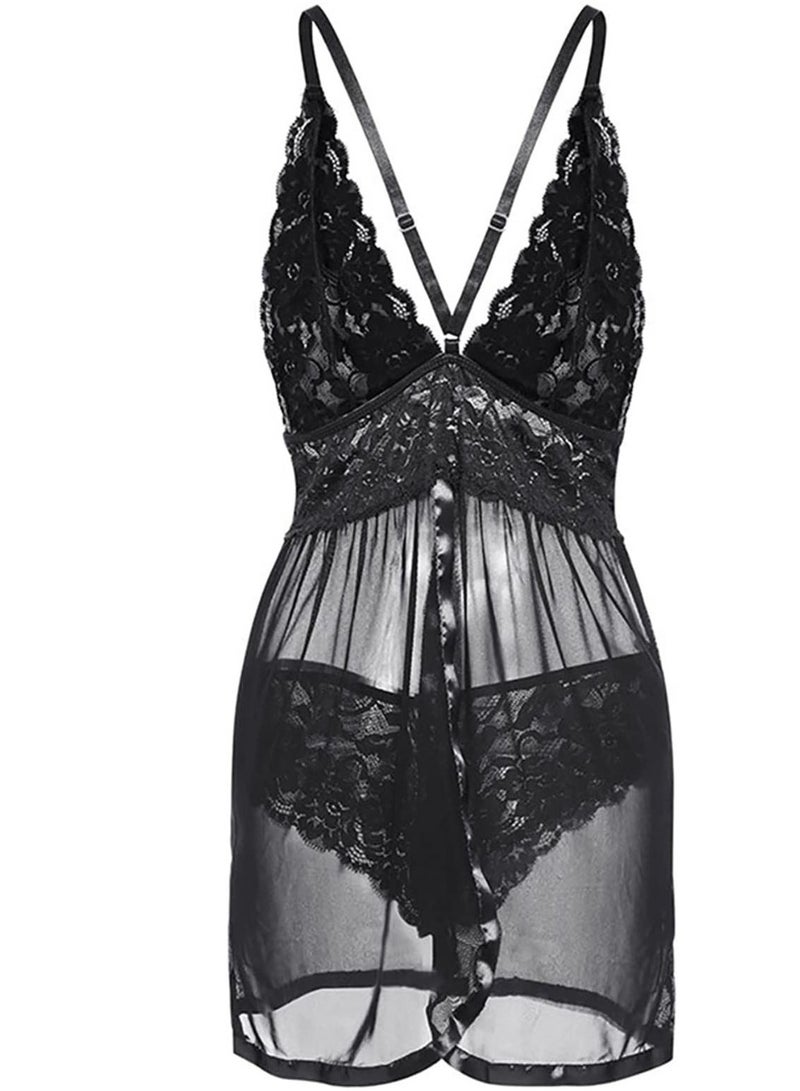 Women's Lace Sleepwear Nightdress Short Nightgown  - Image 2