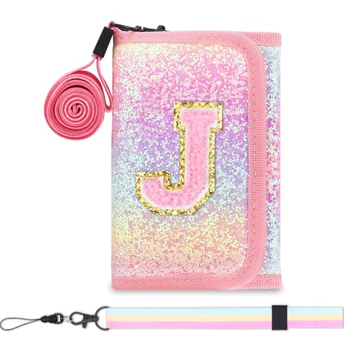 Luchike Girls Wallet for Kids 3-6 - Pink Initials Wallet with Zippered Pockets - Image 1