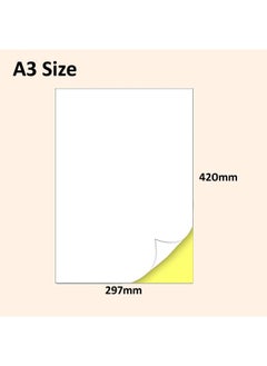 Premify 50 Large Sheets Of Sticker Paper, A3 Size Printable Sheets | Glossy White Stickers For Printing Labels, Self - Adhesive Label For Mailing Address, Photos & Pictures, Photocopies  - Image 2