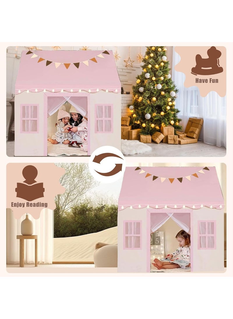 والالا خيمة لعب للأطفال، بيت لعب كبير للأطفال الصغار مع خيط نجمي وعلم، خيمة لعب داخلية وخارجية للأطفال، بنات وأولاد - Image 2