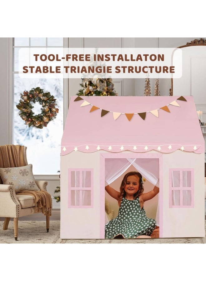 والالا خيمة لعب للأطفال، بيت لعب كبير للأطفال الصغار مع خيط نجمي وعلم، خيمة لعب داخلية وخارجية للأطفال، بنات وأولاد - Image 4