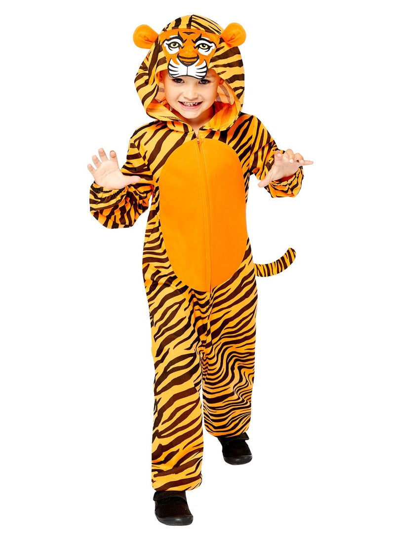 Amscan Child Tiger Onesie Costume, Animal Dress-Up for School Plays & Parties - Image 2