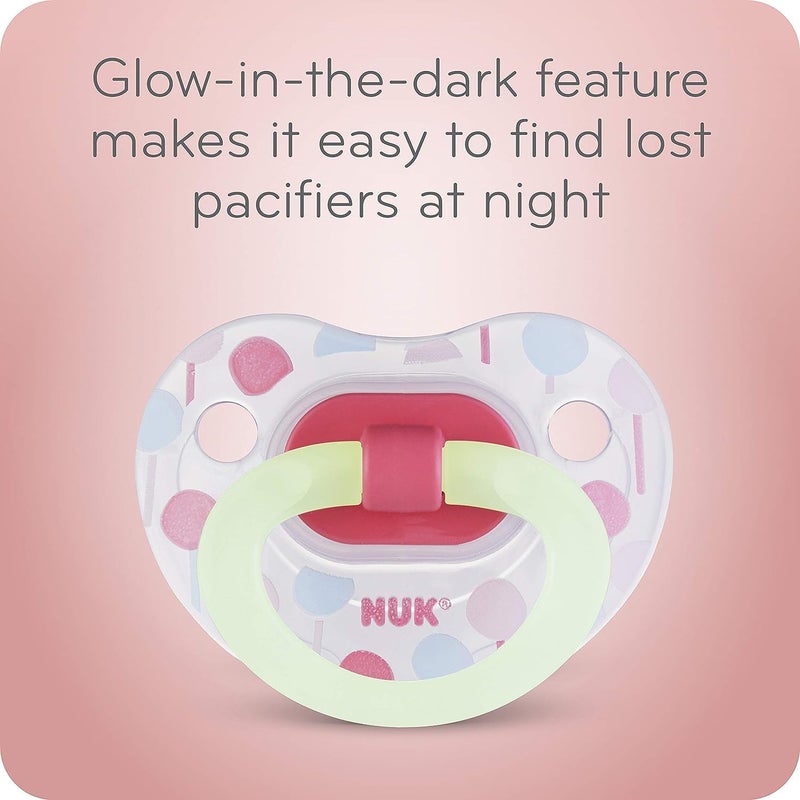 NUK Orthodontic Pacifier Value Pack, Boy&Girl,0-6 Months, 3-Pack (Star) (Glows in The Dark) - Image 5