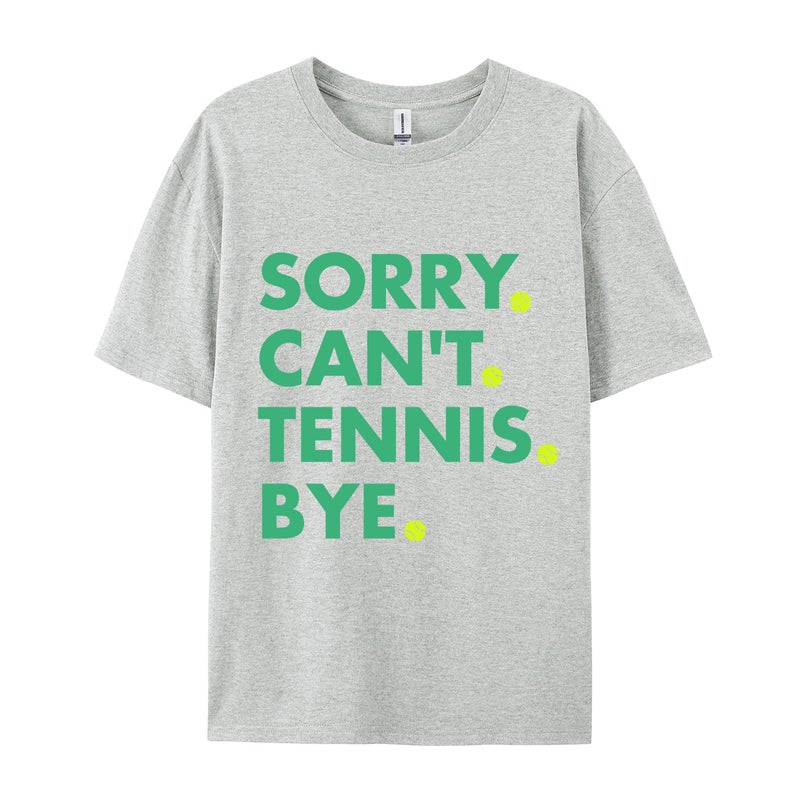 Pure Cotton Code Sorry Can'T Tennis By E T-Shirt Women'S Short Sleeve Round Neck - Image 4