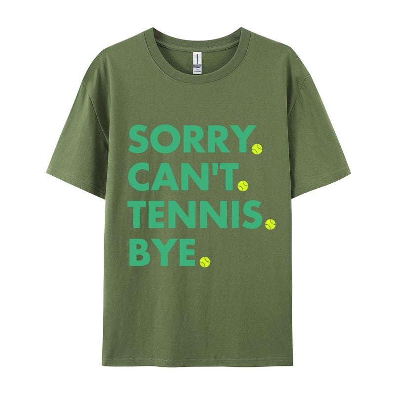 Pure Cotton Code Sorry Can'T Tennis By E T-Shirt Women'S Short Sleeve Round Neck - Image 1
