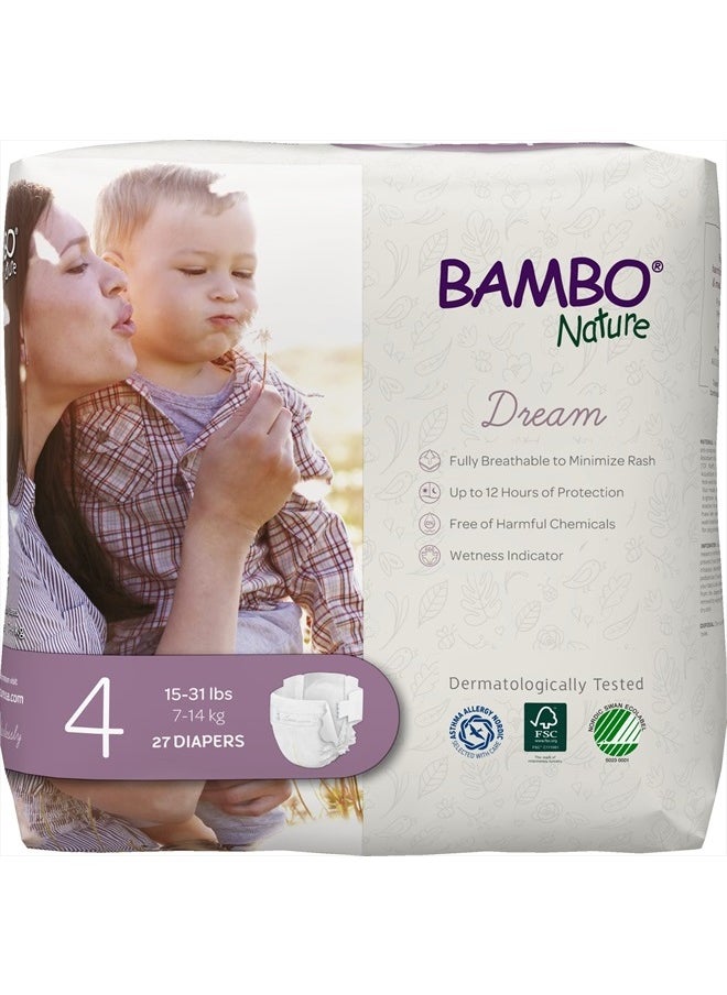 BAMBO NATURE Premium Baby Diapers (SIZES 0 TO 6 AVAILABLE), Size 4, 27 Count  - Image 1