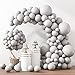 RUBFAC 129pcs Gray Balloons Different Sizes 18 12 10 5 Inches Matte Grey Latex Balloon Garland Arch Kit for Birthday Party Graduation Baby Shower Wedding Holiday Decoration - Image 2