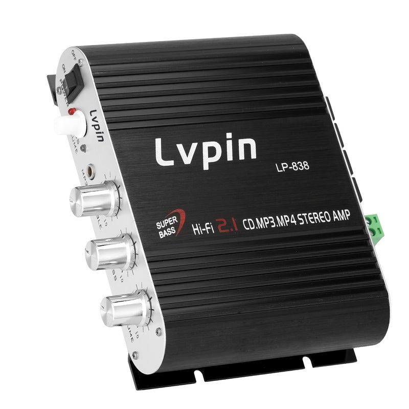 Mini HIFI Audio Stereo Power Amplifier Subwoofer MP3 Car Radio Channels 2 Household Super Bass Lvpin 838 - Image 2
