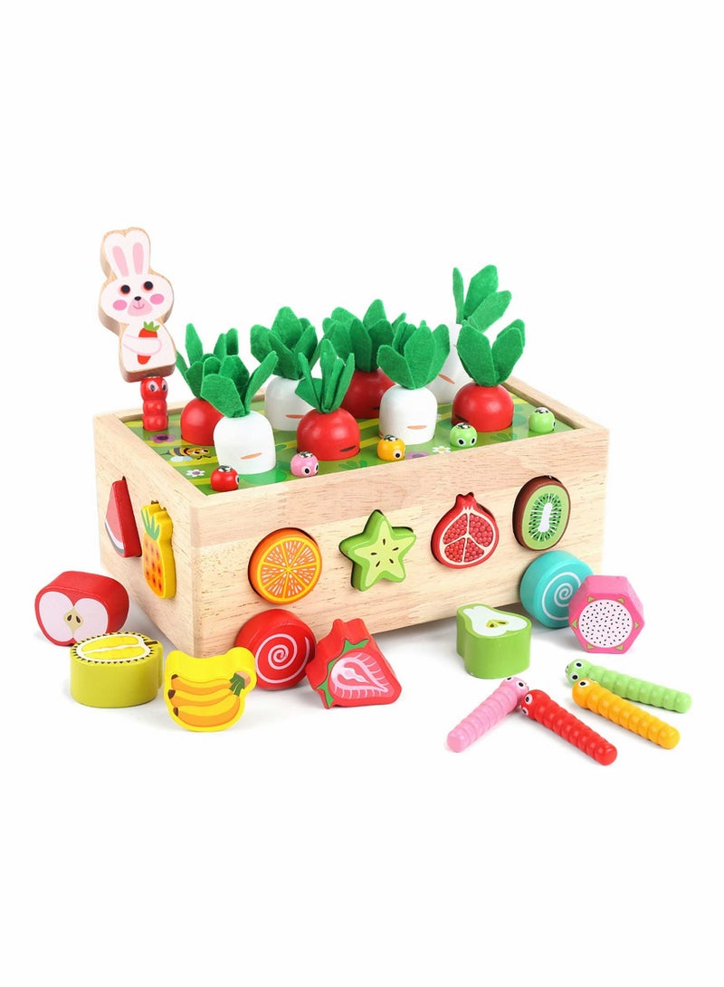 SYOSI Toddlers Wooden Educational Toys for Baby Boys Girls Age 1 2 3 Year Old, Shape Sorting Toys Gifts for Kids 1-3, Wood Preschool Learning Fine Motor Skills Game - Image 1