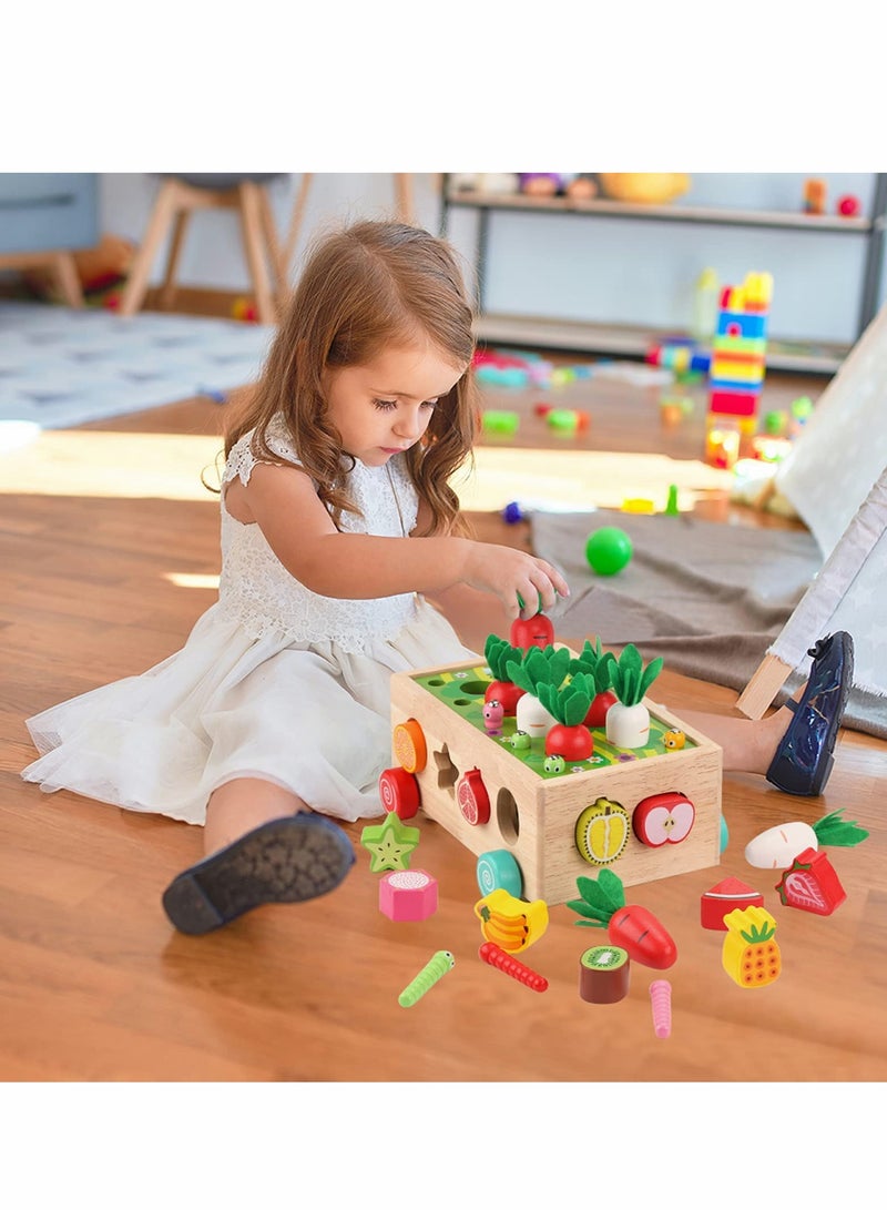 SYOSI Toddlers Wooden Educational Toys for Baby Boys Girls Age 1 2 3 Year Old, Shape Sorting Toys Gifts for Kids 1-3, Wood Preschool Learning Fine Motor Skills Game - Image 2