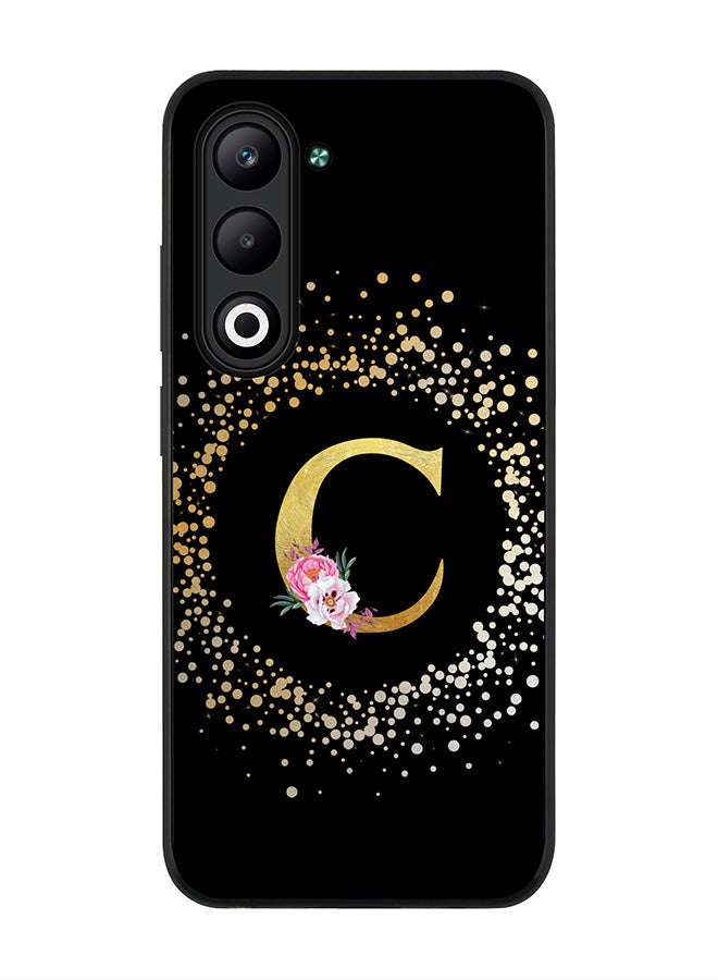Stylizedd For Oppo A5 5G / A5 4G Case,Slim fit Camera Protection, Shockproof Thin Phone cover  - Custom Monogram Floral - C ( Black )