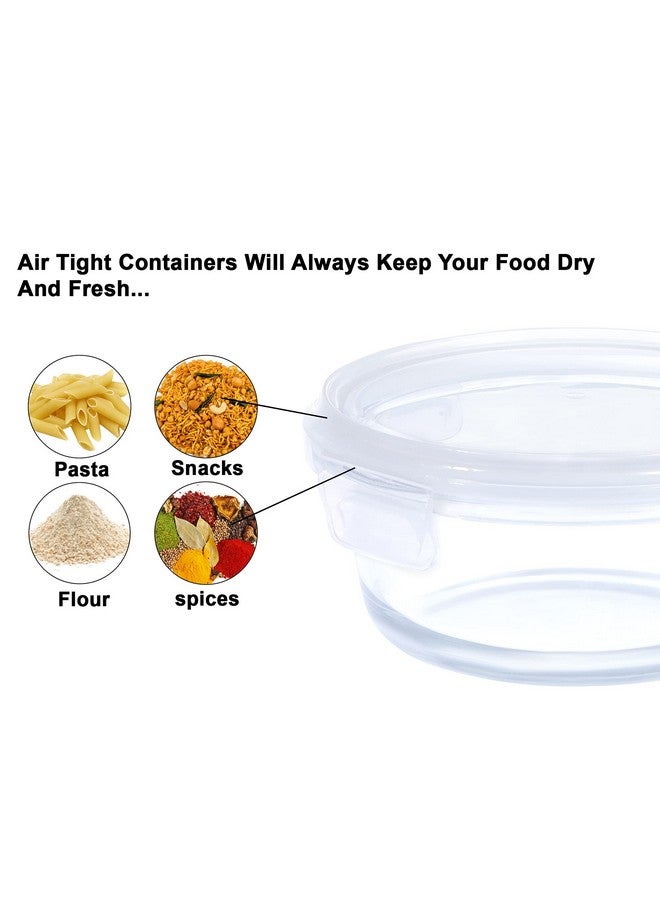 SIMPARTE Borosilicate Transparent Round Glass Food Container with Lid, Microwave Safe & Oven Safe, Air tight Leakproof Lunch, TIffin Box - 400ml (Set of 1) - Image 5