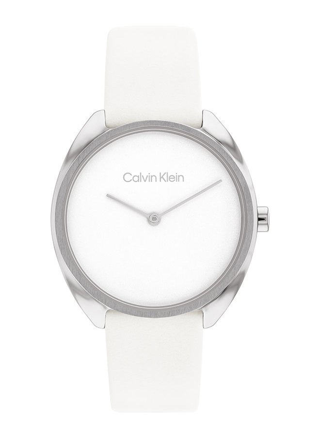 CALVIN KLEIN Women's Analog Round Shape Leather Wrist Watch 25200274 - 34 Mm  - Image 1