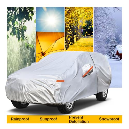 Kayme SUV Car Cover Waterproof All Weather with Lock and Zipper, Sun Uv Rain Protection Outdoor, Fit SUV Jeep (191 to 200 Inch) H6 - Image 5