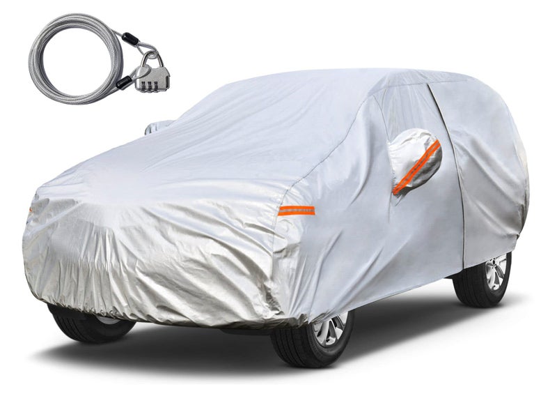 Kayme SUV Car Cover Waterproof All Weather with Lock and Zipper, Sun Uv Rain Protection Outdoor, Fit SUV Jeep (191 to 200 Inch) H6 - Image 1