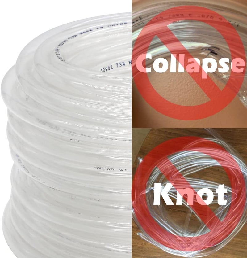 DAVCO 1/2" ID x 25ft Clear Vinyl Tubing, Low Pressure Flexible PVC Tubing, Heavy Duty UV Chemical Resistant Lightweight Plastic Vinyl Hose, BPA Free and Non Toxic - Image 5