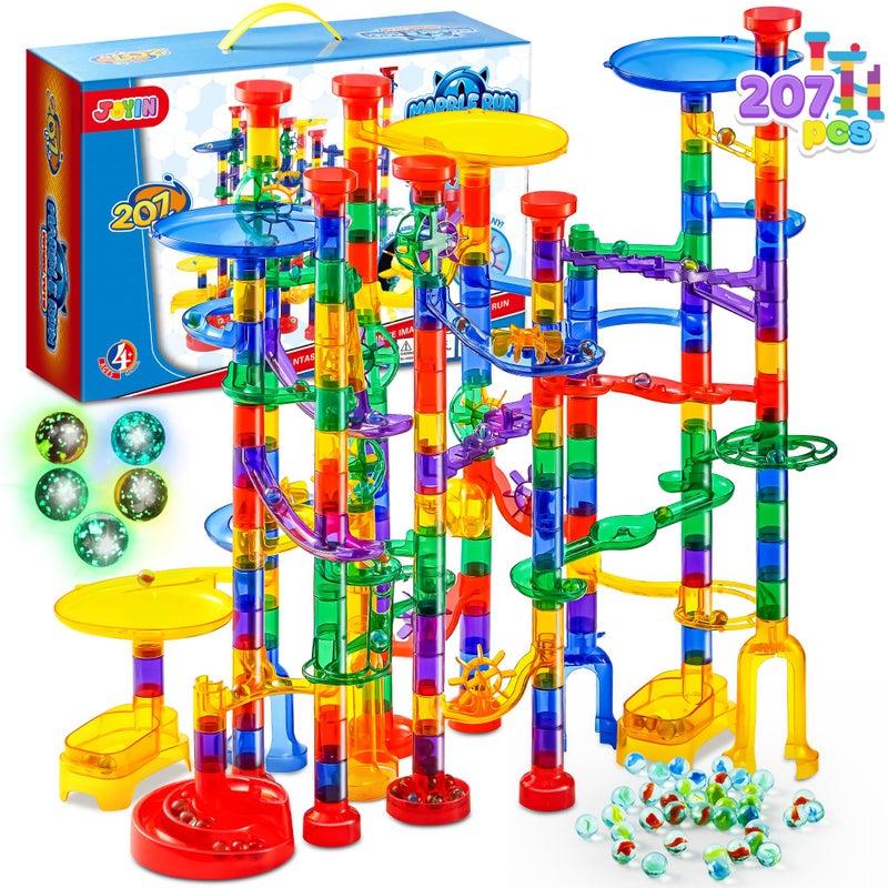JOYIN 207Pcs Glowing Marble Run Construction Building Blocks Toys with 5 Glow in The Dark STEM Toy for Boys and Girls Educational Toy Birthday Gifts Easter Basket Stuffers - Image 2