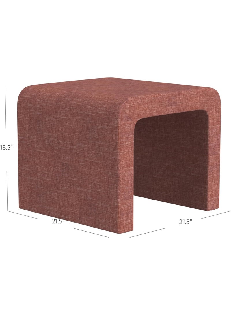 Modern arched ottoman | Home decor | Ottoman for living room and bedroom - Brown - Image 3