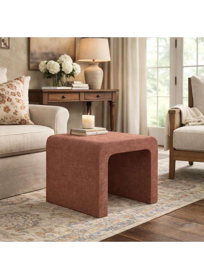 Modern arched ottoman | Home decor | Ottoman for living room and bedroom - Brown - Image 4