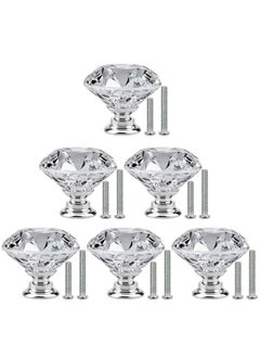 6 PCS Cabinet Knobs with 2 Sizes Screws 30mm Drawer Handles Crystal Glass Diamond Shaped cupboards Door Knobs for Drawers and Kitchen Bathroom Cabinet Office - pzsku/Z75D6F26E1ED7C50A2A91Z/45/_/1691055832/f7fa32b0-705c-47eb-b22a-39ce7ee1bddb