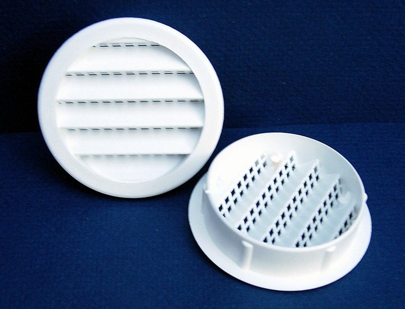 Maurice Franklin Louver-2" Round White Polypropylene Plastic Louver with Insect Screen System, 6 Count per Pack, Sold as 3 Pack, 18 Count Total. #2" PLW-100 - Image 4