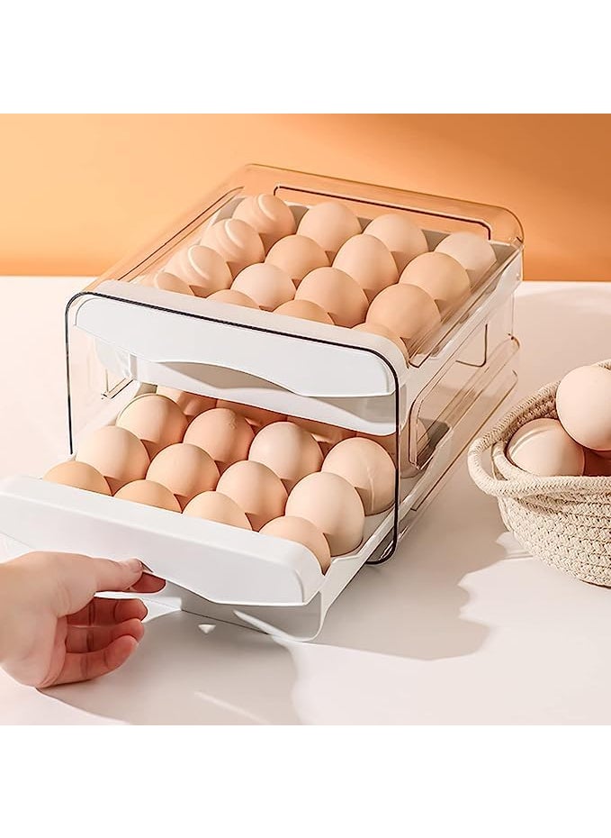 Jolfay Jolfay Egg Storage Box Kitchen Storage Double Drawer Refrigerator Egg BoxSaving Space Stackable MultiLayer Egg Storage Household Egg Fresh Storage Box 1  - Image 4