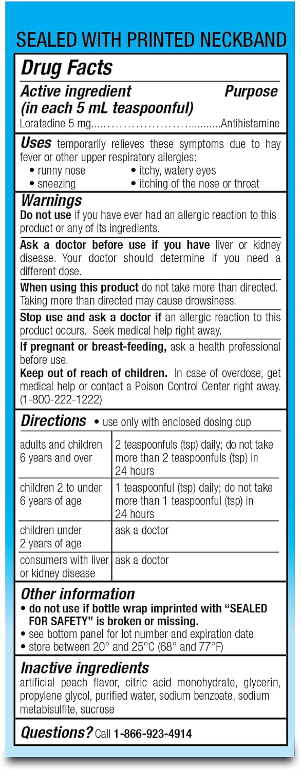 Taro Childrens Oral Solution Dye Free Fruit Flavor NonDrowsy 24h Relief of Sneezing Runny Nose Itchy Watery Eyes Itchy Throat or Nose Antihistamine Indoor  Outdoor Allergies - Image 3