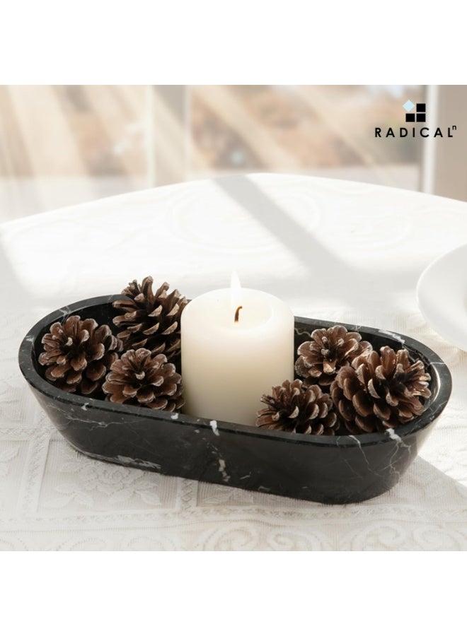 RADICALn Black Marble Dough Bowl | 10" Handmade Decorative Key & Fruit Bowl for Dining & Entryway - Image 2