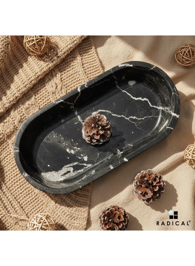 RADICALn Black Marble Dough Bowl | 10" Handmade Decorative Key & Fruit Bowl for Dining & Entryway - Image 4