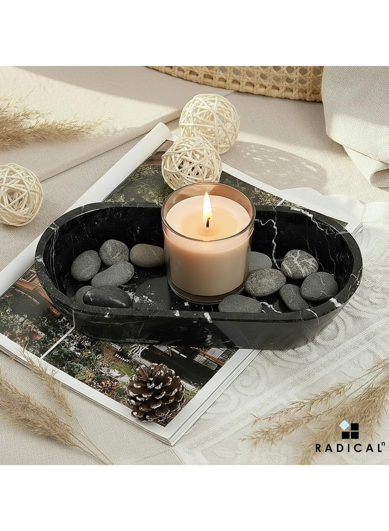 RADICALn Black Marble Dough Bowl | 10" Handmade Decorative Key & Fruit Bowl for Dining & Entryway - Image 5