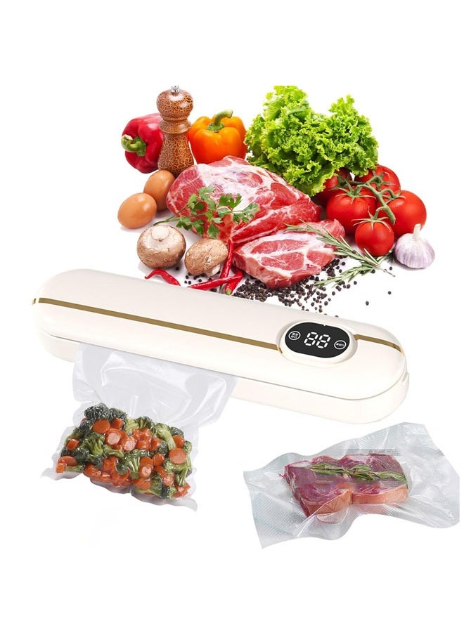 Hihonor Electric Mini Bag Sealer 11 Inch, Mini Heat Sealer with 10 Sealing Bags, Heating Quick Sealer for Food Bag, Portable Handheld Bag Resealer Machine for Chips and Snacks Bags Freshness (Gold)  - Image 1