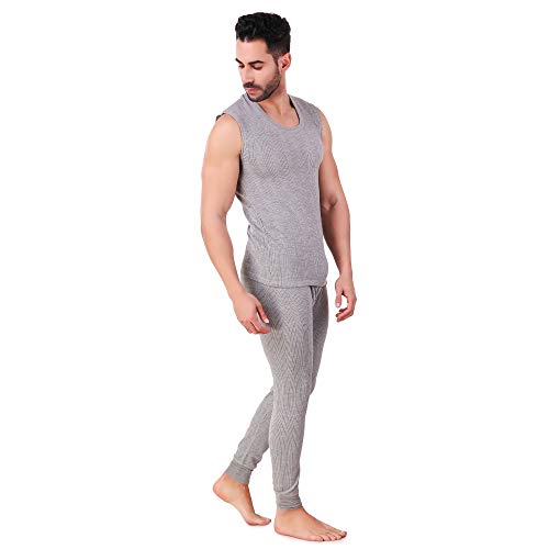 HAP Men's Polycotton Quilted Light Grey Thermal Sleeveless Tailored Fit Top/Mega Top, Large - Image 5