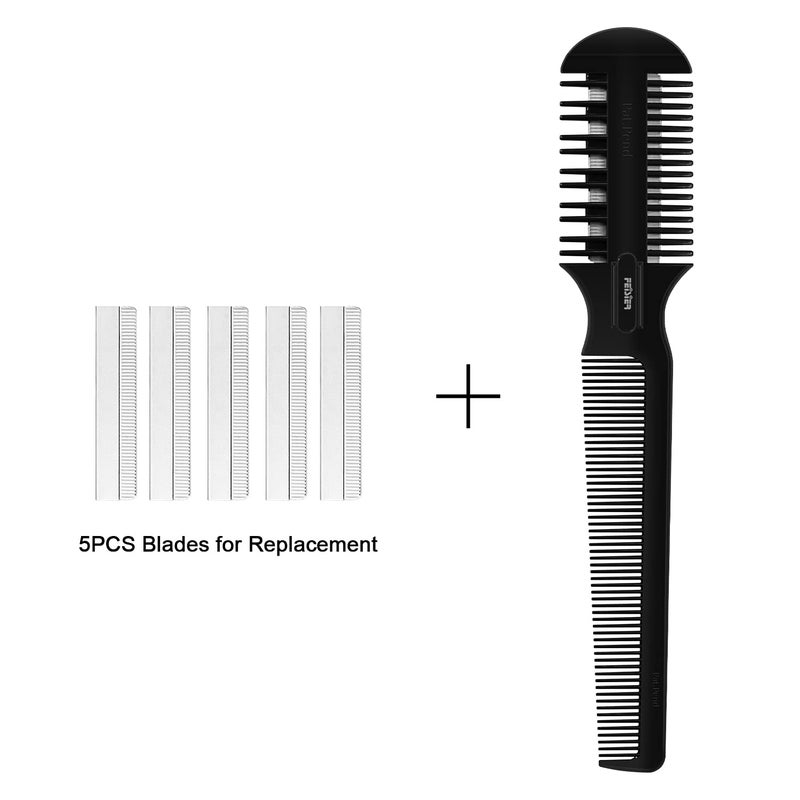 FEISIER Hair Cutting Comb - Double Edge Razor for Thin and Thick Hair Trimming and Styling with 5 PCS Spare Blades - Image 2