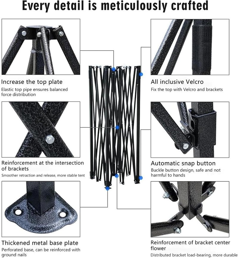 TDOO Durable Canopy Tent-Pop Up Instant Shelter Sun Protection Shade for Our Camping For Picnics, Business & Promotional Events 3x3 meters - Blue - Image 5
