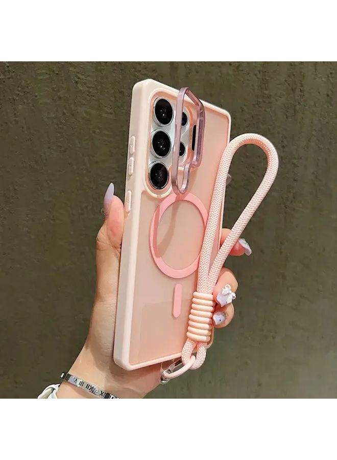 حافظة هاتف Golden Matte Magnetic Lens Holder لجهاز Galaxy S25 Plus مع شحن لاسلكي - Image 3