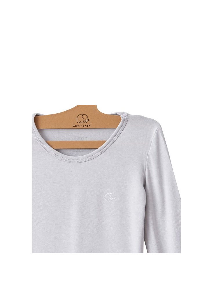 Anvi Baby Bamboo Spandex Pajama 4T- Grey - Image 3