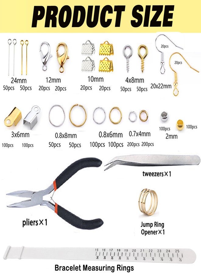 GTAAOY Jewelry Making Supplies Kit, Jewelry Repair Kit with Pliers, Findings and Beading Wires for Jewelry Repair Making and Beading - Image 2