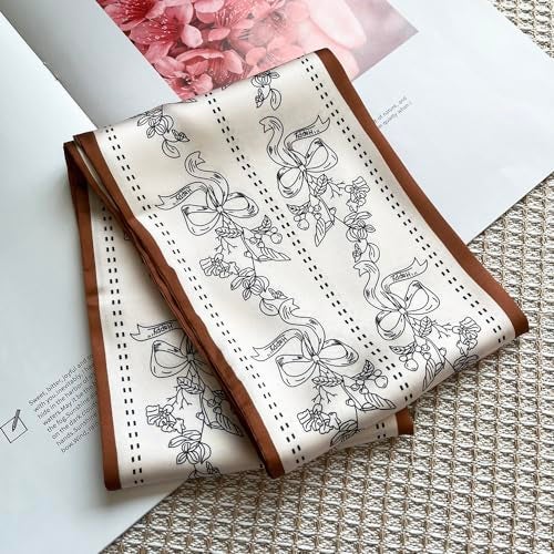 FONYVE Silk Head Scarf for Hair Fashion Headwrap for Women Lightweight Neck Tie - Image 2
