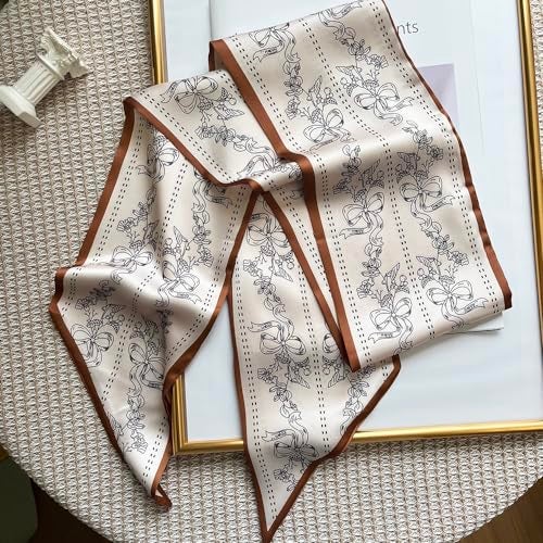 FONYVE Silk Head Scarf for Hair Fashion Headwrap for Women Lightweight Neck Tie - Image 3