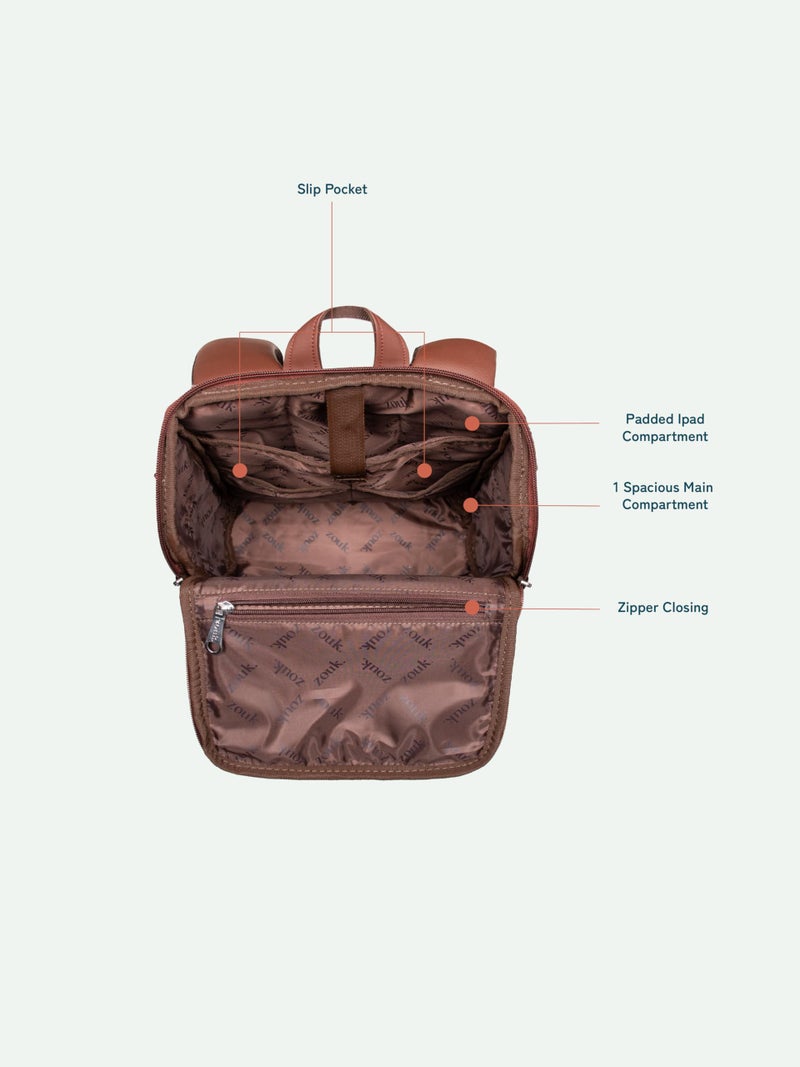 ZOUK Amalia Daypack |Padded Tablet Compartment | Adjustable Straps | Water-Resistant | Men and Women | Casual Outing | Getaway | Daily Use | Lightweight |Smart & Compact |Comfortable & Stylish | - Image 5