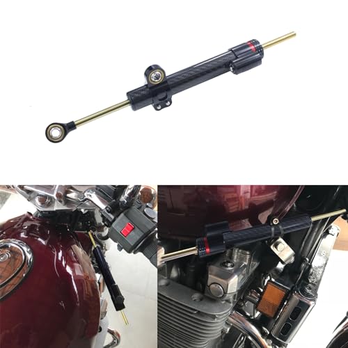 TIRGE Motorcycle 10" Steering Damper Adjustable Damper Universal Steering Stabilizer For Street Bike Safety Control Carbon Fiber (Carbon Fiber 13") - Image 3