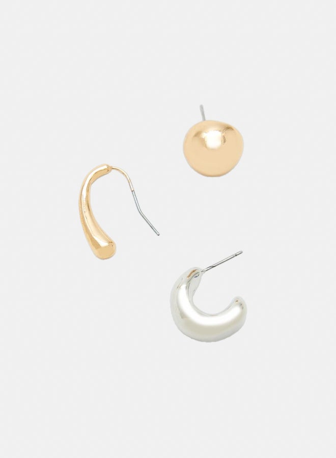 FOREVER 21 Stud & Geo Hoop Earring Set  - Image 2