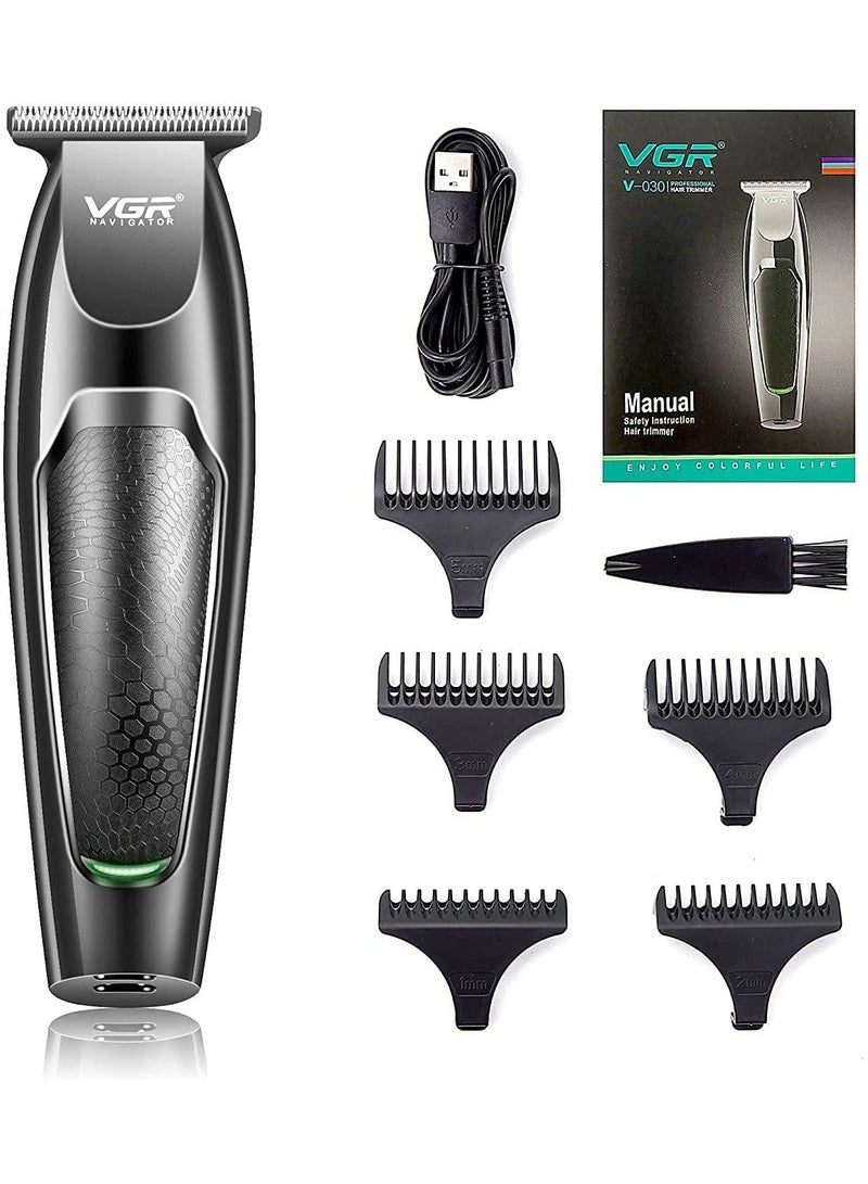 V-030 ماكينة حلاقة شعر احترافية بشحن سريع فضي/أسود 15x4.5x4 سم - Image 2