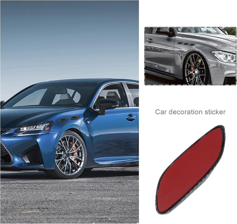 Create idea 1 Pair Air Flow Intake Cover Universal Car Decorative Air Flow Intake Scoop Bonnet Side Fender Vent Hood Vent Grille Trim Cover Carbon Fiber Style Sticker - Image 3