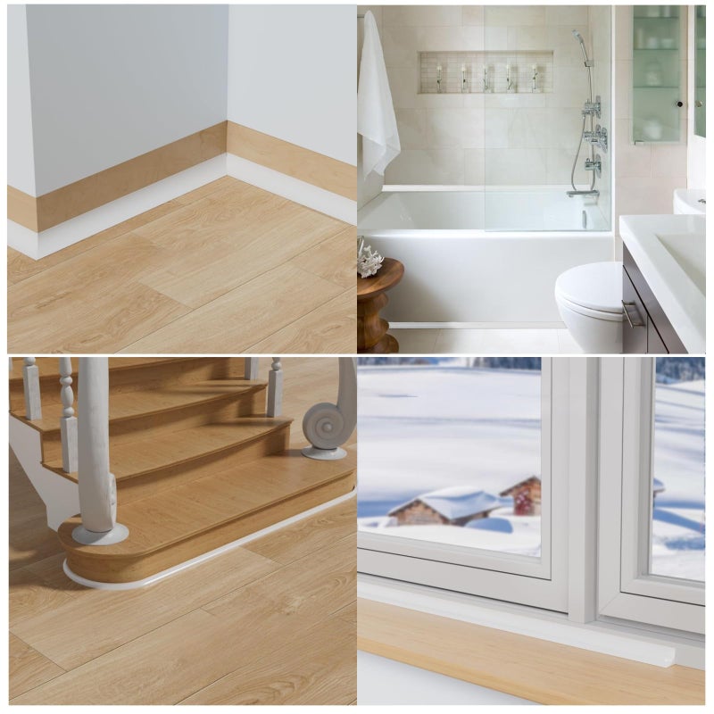 YZCFWJ White Flexible Quarter Round Molding Trim Peel and Stick,78in Self-Adhesive Edge Corner Trim,for Stair Wall Ceiling Floor Baseboard,Backsplashe Countertop Cabinet,Bathroom Bathtub - Image 4