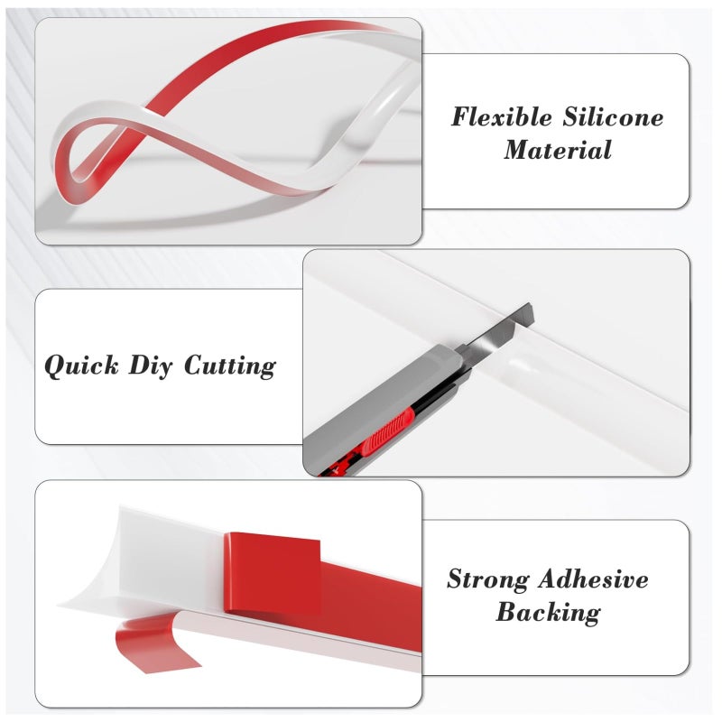 YZCFWJ White Flexible Quarter Round Molding Trim Peel and Stick,78in Self-Adhesive Edge Corner Trim,for Stair Wall Ceiling Floor Baseboard,Backsplashe Countertop Cabinet,Bathroom Bathtub - Image 5