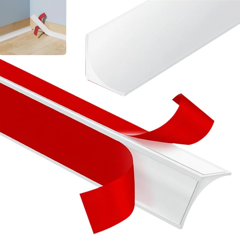 YZCFWJ White Flexible Quarter Round Molding Trim Peel and Stick,78in Self-Adhesive Edge Corner Trim,for Stair Wall Ceiling Floor Baseboard,Backsplashe Countertop Cabinet,Bathroom Bathtub - Image 1