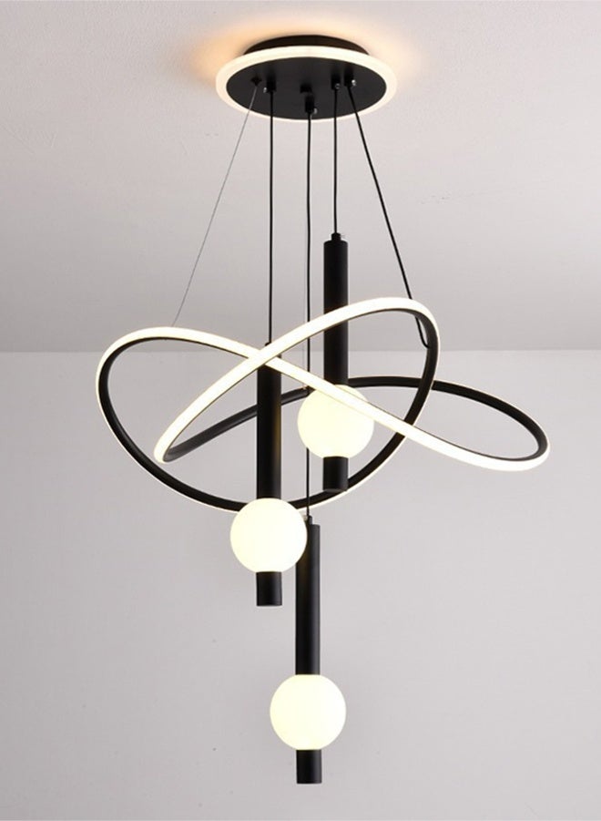 أبيكس الحديثة الحد الأدنى LED قلادة الضوء مع تأثير تغيير 3 ألوان - تصميم الألومنيوم الأنيق لغرفة المعيشة وغرفة النوم ومنطقة الطعام ومدخل - مصباح السقف القابل للتخفيف ، لا يتضمن مفتاح الجدار ، المصابيح لغرفة المعيشة - Image 2