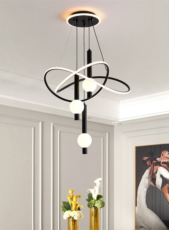 أبيكس الحديثة الحد الأدنى LED قلادة الضوء مع تأثير تغيير 3 ألوان - تصميم الألومنيوم الأنيق لغرفة المعيشة وغرفة النوم ومنطقة الطعام ومدخل - مصباح السقف القابل للتخفيف ، لا يتضمن مفتاح الجدار ، المصابيح لغرفة المعيشة - Image 4